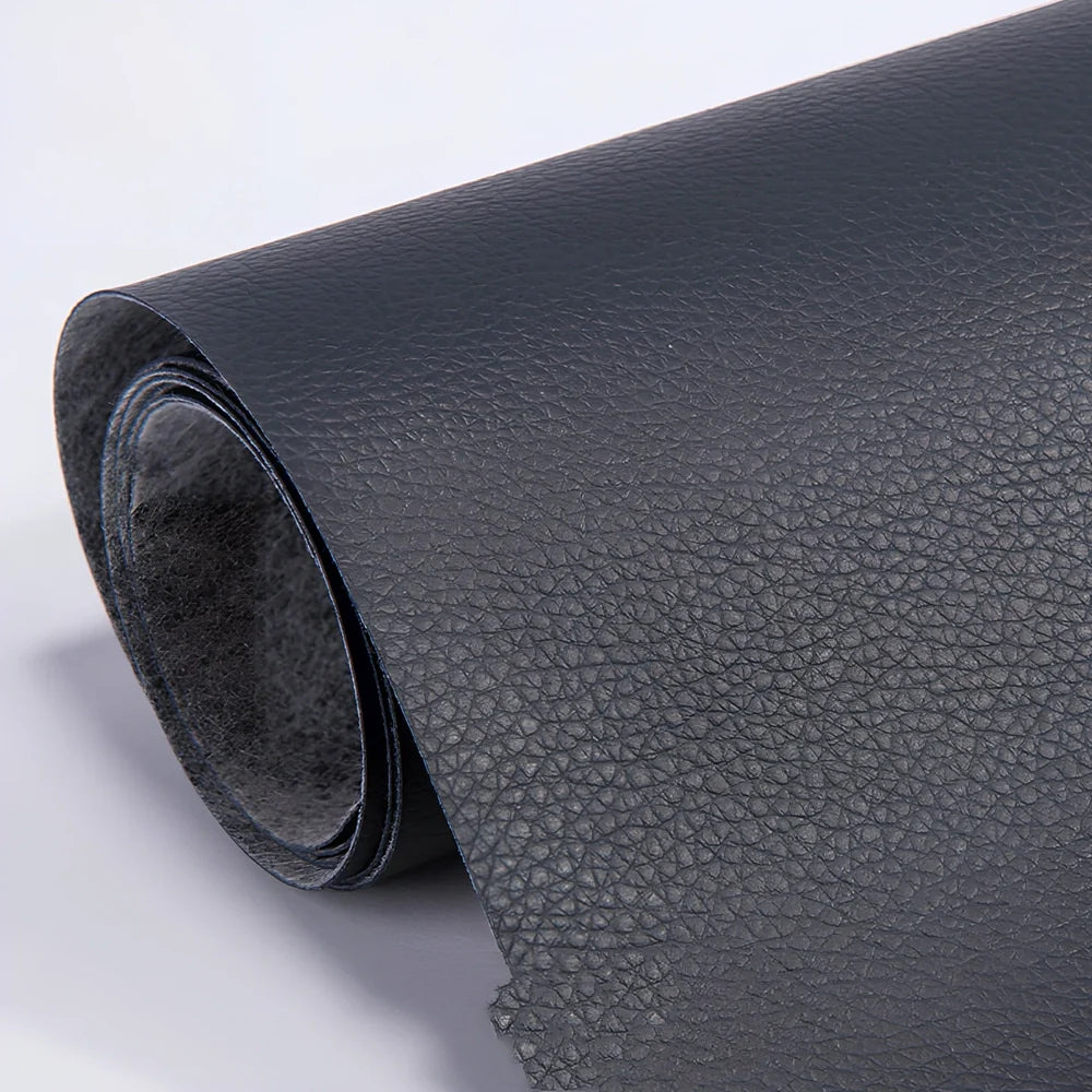 PU leather repair patch measuring 50 by 137 centimetres in dark brown colour with 0.5mm thickness