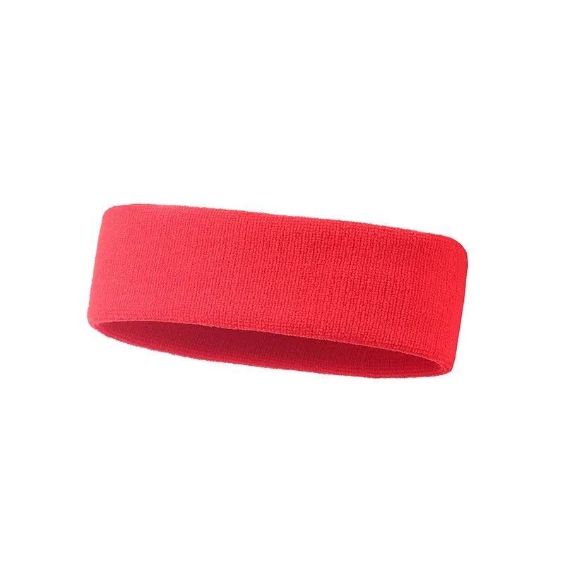 Solid colour elastic widening sports sweatband for fitness and running.