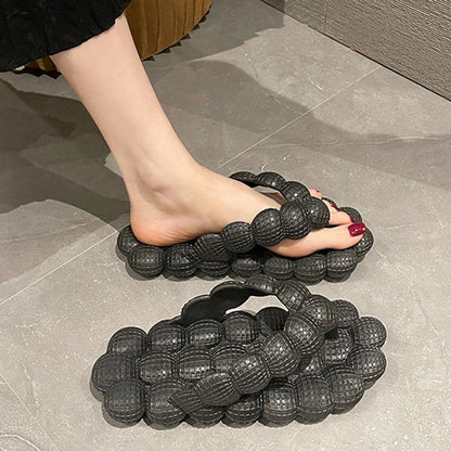 Women's PVC bubble slippers with herringbone sole in various colors