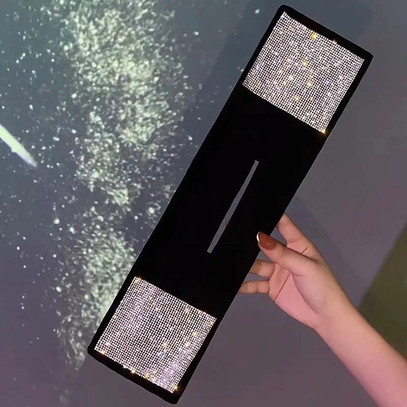 Korean style bowknot hairband with rhinestone accents in black, white, and red