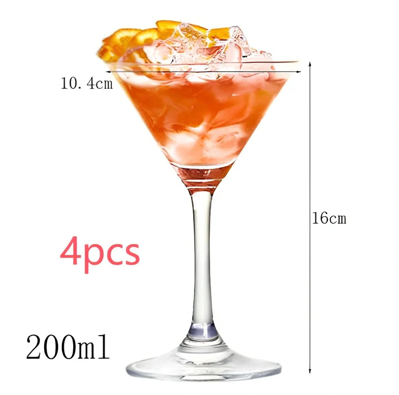 Creative transparent lead-free glass cup with seamless flat base for cocktails, 210ml capacity