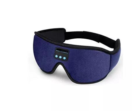 Wireless stereo music sleep mask with Bluetooth 5.0 in black and dark blue
