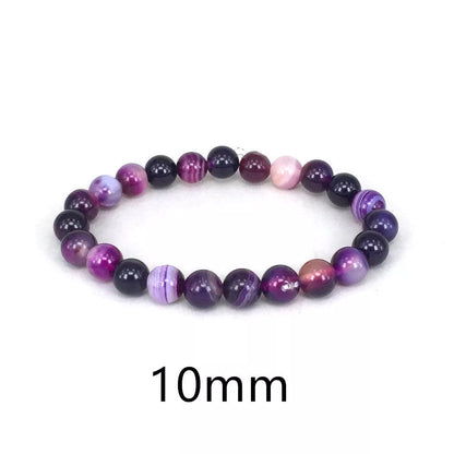 Violet agate bracelet with ethnic style for women, natural stone jewelry