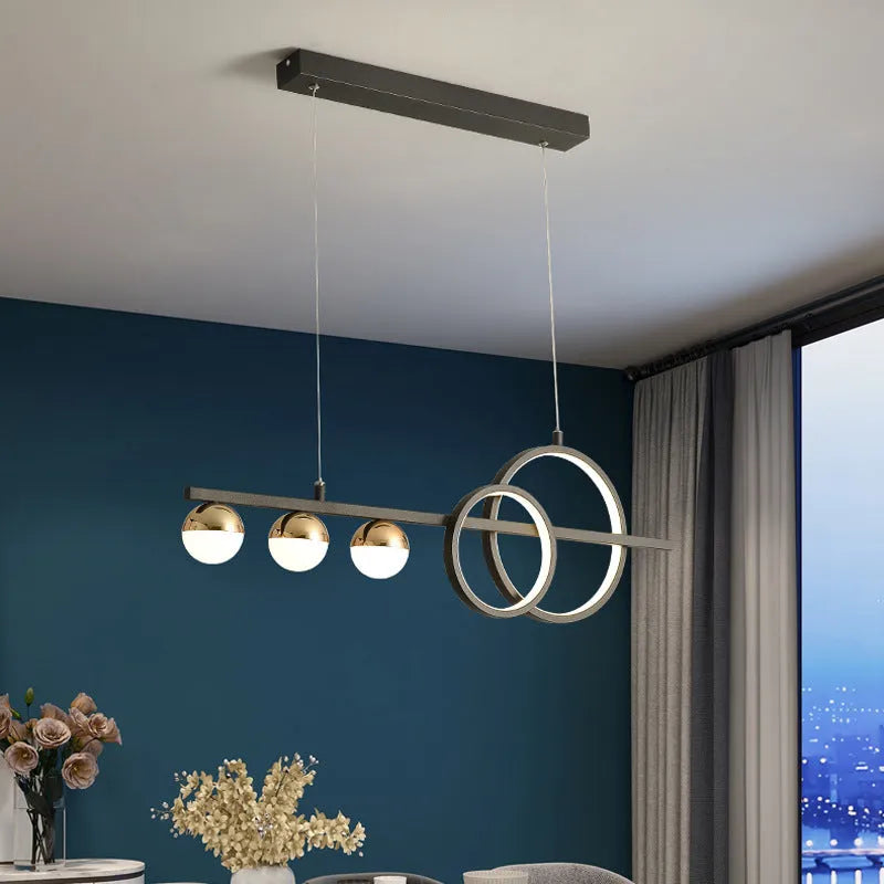 Rectangular aluminium ceiling lamp in black or gold finish, with remote control for dimming, sizes 80cm 95cm 120cm