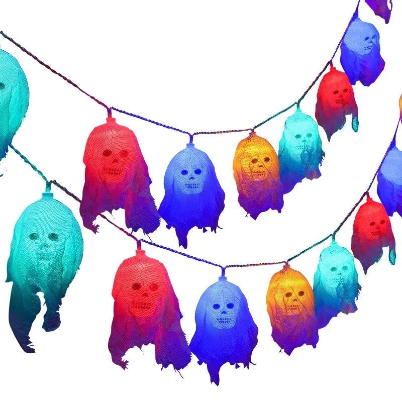 Halloween battery-powered LED light string in plastic housing for indoor wall decoration