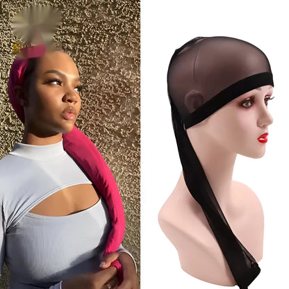 Breathable elastic wig mesh cap with oversleeve design in multiple colour options
