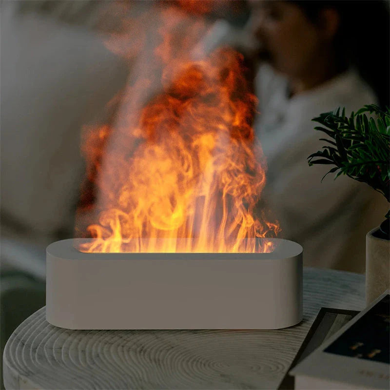 Soothing Aroma Diffuser with Flame-Like LED Lighting and Ultrasonic Humidification
