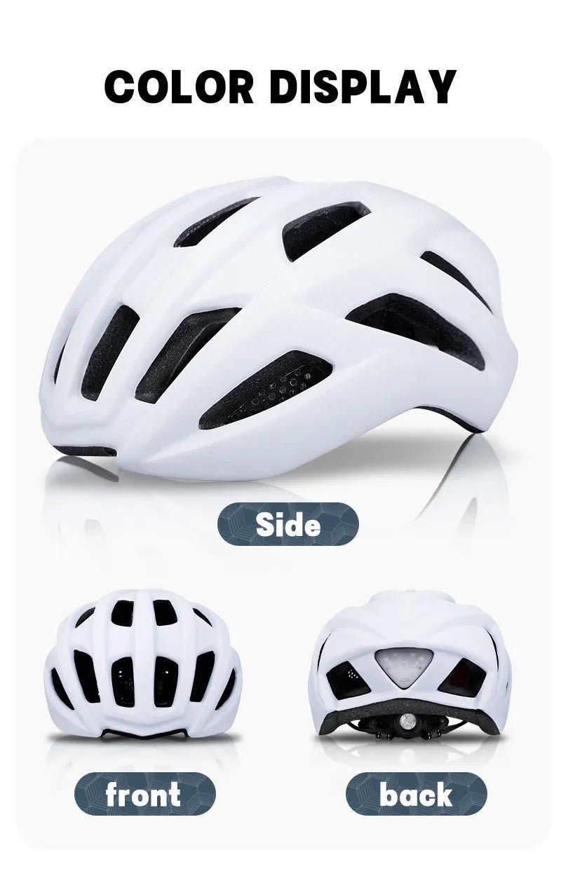 Orange road and mountain bike helmet showing 16 ventilation holes, size L fits 56-61cm.