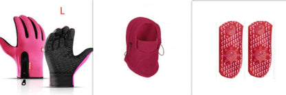 A versatile windproof ski hat with an integrated face mask and neck gaiter, providing complete protection from the elements during outdoor activities.
