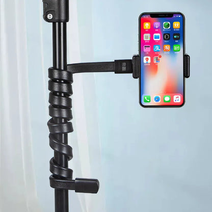 Flexible adjustable hose phone holder with aluminium core and silicone ABS cover for mobile device mounting