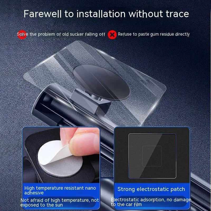 Automatic retractable car sunshade showing Oxford cloth material and retraction mechanism