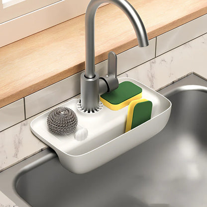 TPE kitchen drain rack with irregular shape measuring 27x14x5cm in orange colour