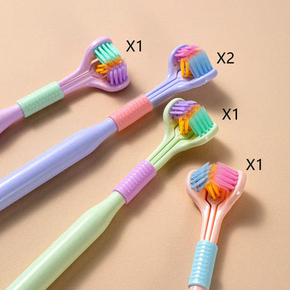 Soft Bristle Tri-Angle Toothbrush with customizable features for deep cleaning and travel convenience
