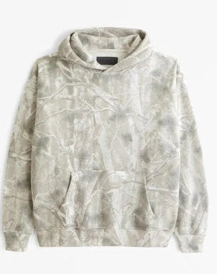 Stylish women's hooded pocket pullover top with floral digital printing and lantern sleeves