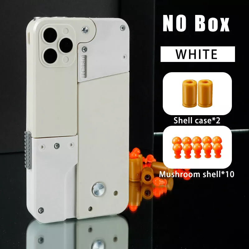 Folding pistol soft bullet toy gun designed like a mobile phone for safe kids play