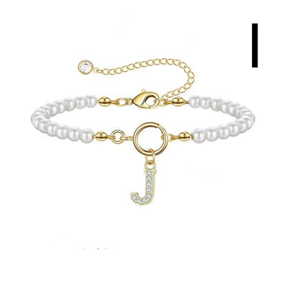 2024 fashion initial pearl bracelet for women with toggle clasp