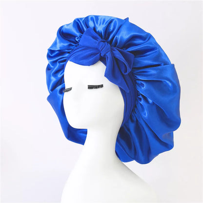 Double-layer silk bonnet for sleeping in various colors