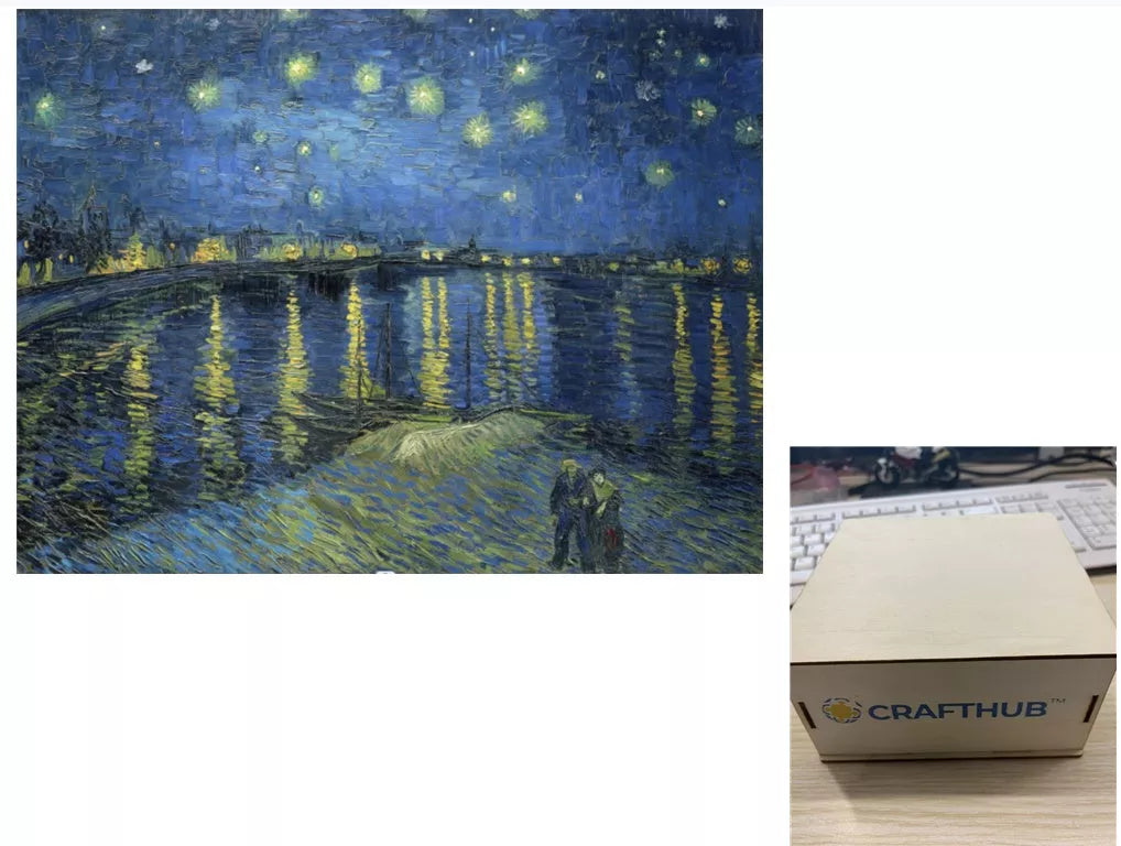 Animal Puzzle Craft Hub A3 Size Wooden Box for puzzle storage and organization