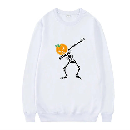 Women's printed crew neck long-sleeve top in black, red, yellow, white, or orange red colours