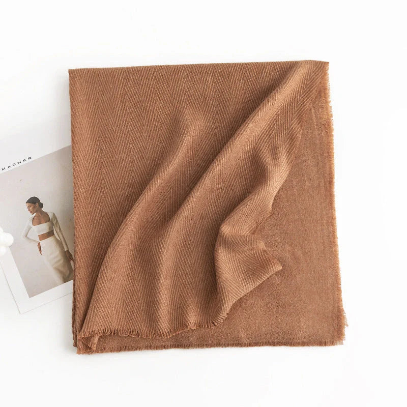 Stylish herringbone pattern artificial cashmere scarf for women in various colors