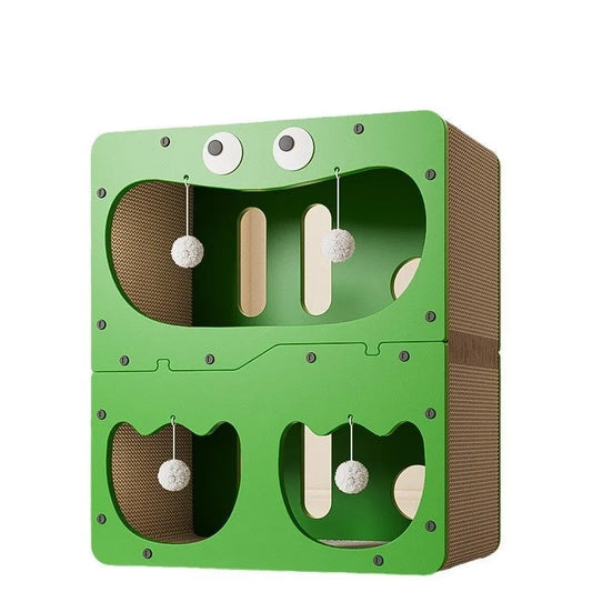 Double-layer cat scratching board with integrated 40cm x 40cm nest and 2.5cm sisal scratching surface