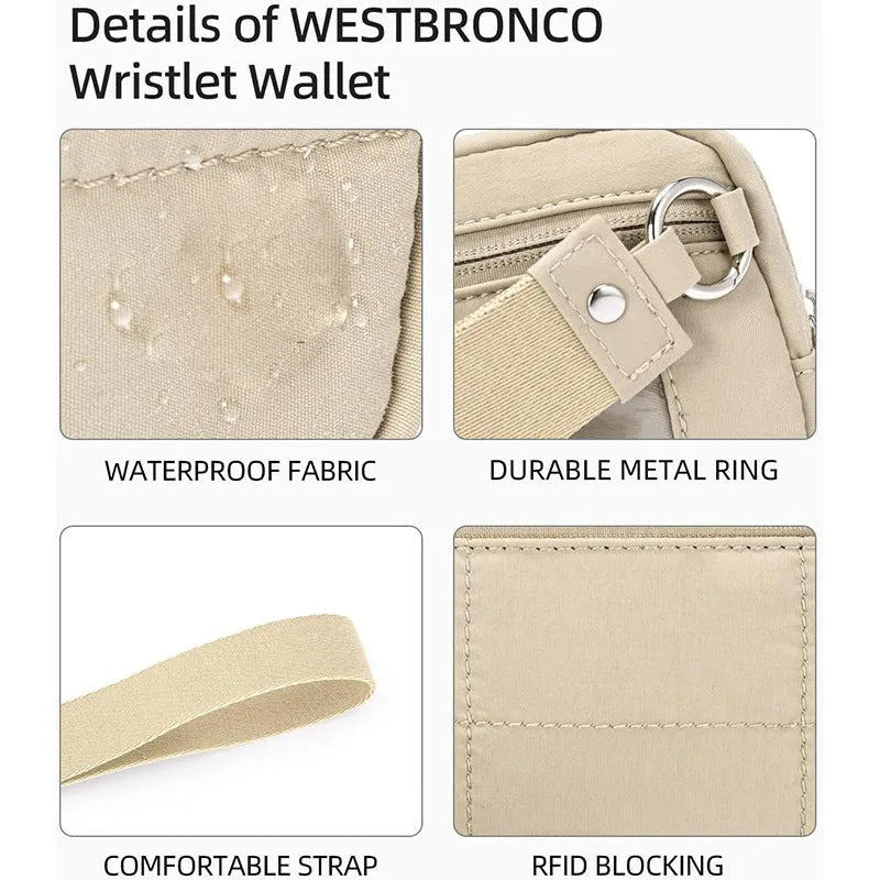 Waterproof quilted women's handbag with transparent deck in beige colour