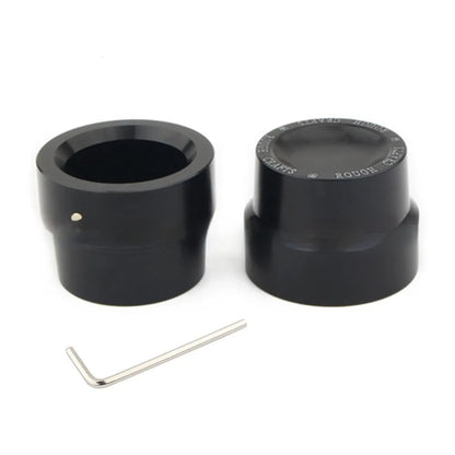 Black CNC aluminium front and rear axle decorative cap covers for Harley Davidson Sportster motorcycles.