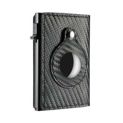 Genuine leather card holder with aluminum alloy frame in Crazy Horse finish