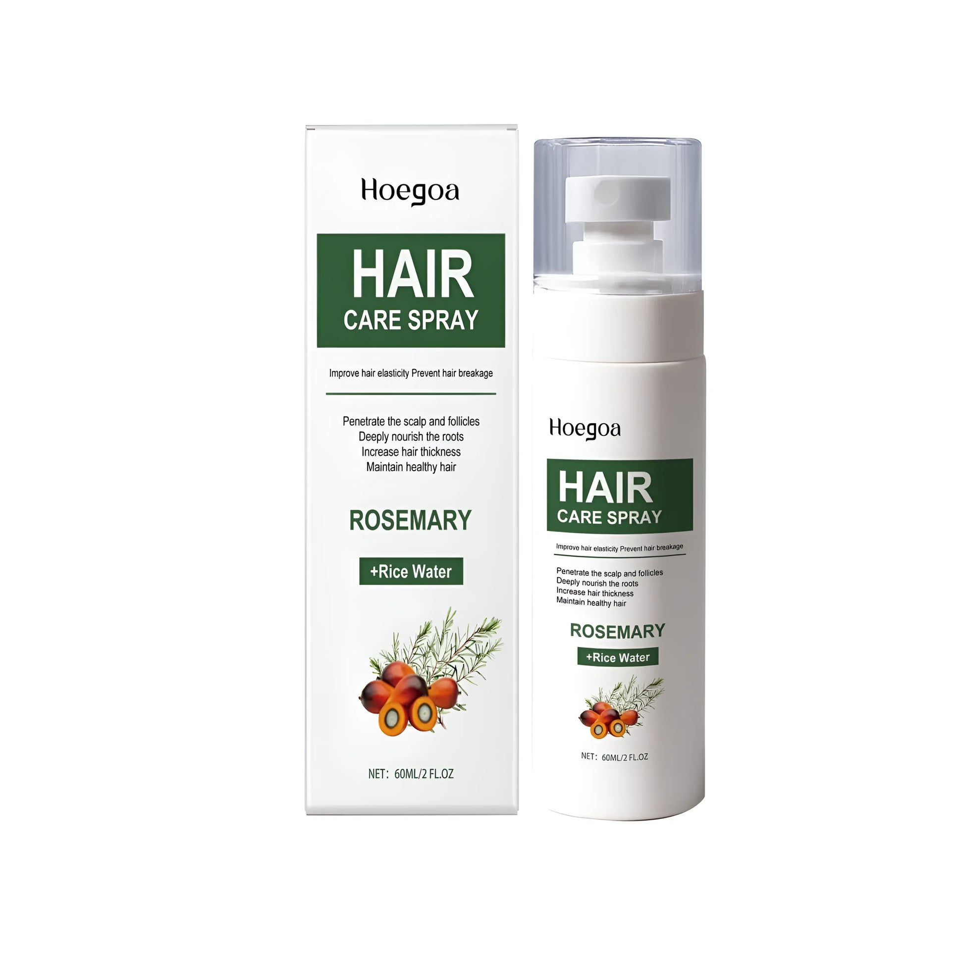 60ml rosemary hair care spray bottle with natural oils and vitamin E