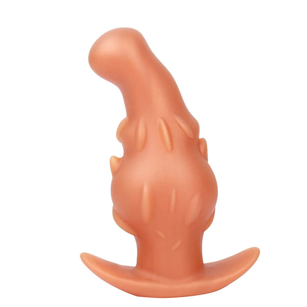 Purple, gold, or black unisex adult silicone masturbator with liquid silicone construction and size options S M L XL