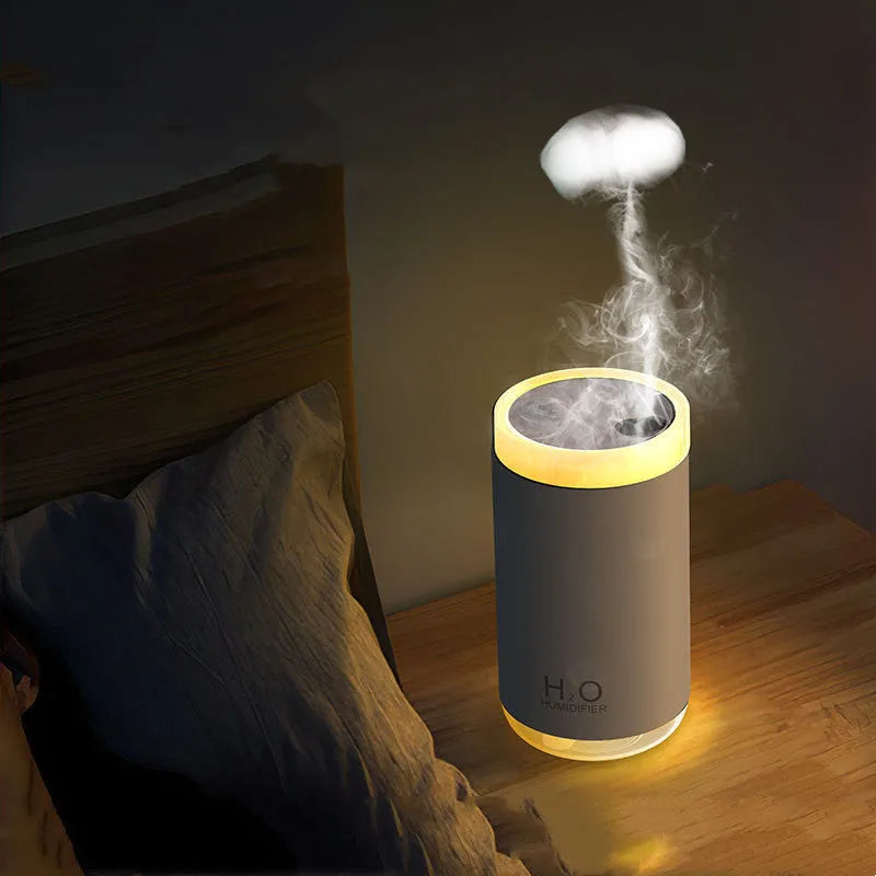 Jellyfish-shaped humidifier diffuser with smoke ring mist and warm night light