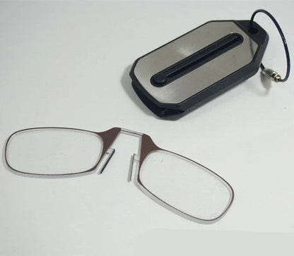Sleek clip-on reading glasses with polycarbonate lenses for discreet and comfortable magnified vision