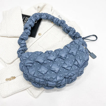 Women's Cloud Underarm Bag in nylon with 35cm width, 20cm height, and 120cm strap in a solid colour option