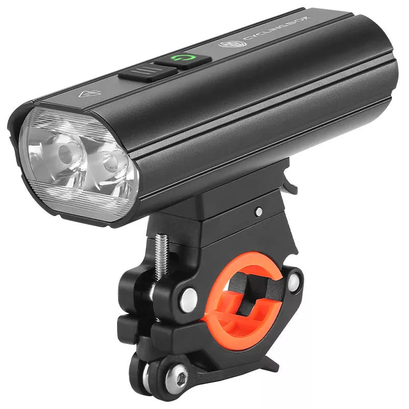 Rechargeable bicycle light with 1800 lumens brightness for mountain and urban cycling