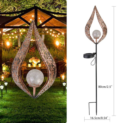 LED Solar Flame Metal Decorative Light in various styles for outdoor illumination