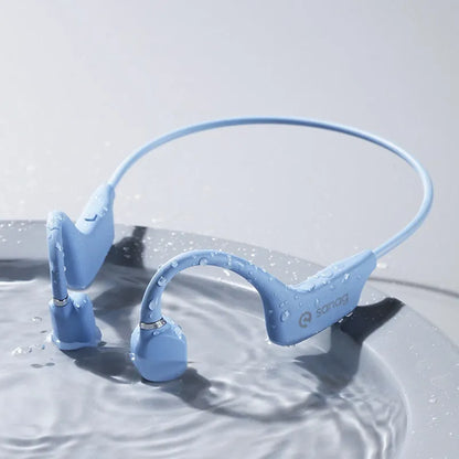 Bone conduction Bluetooth headset in hanging neck design for sports running, available in multiple colours