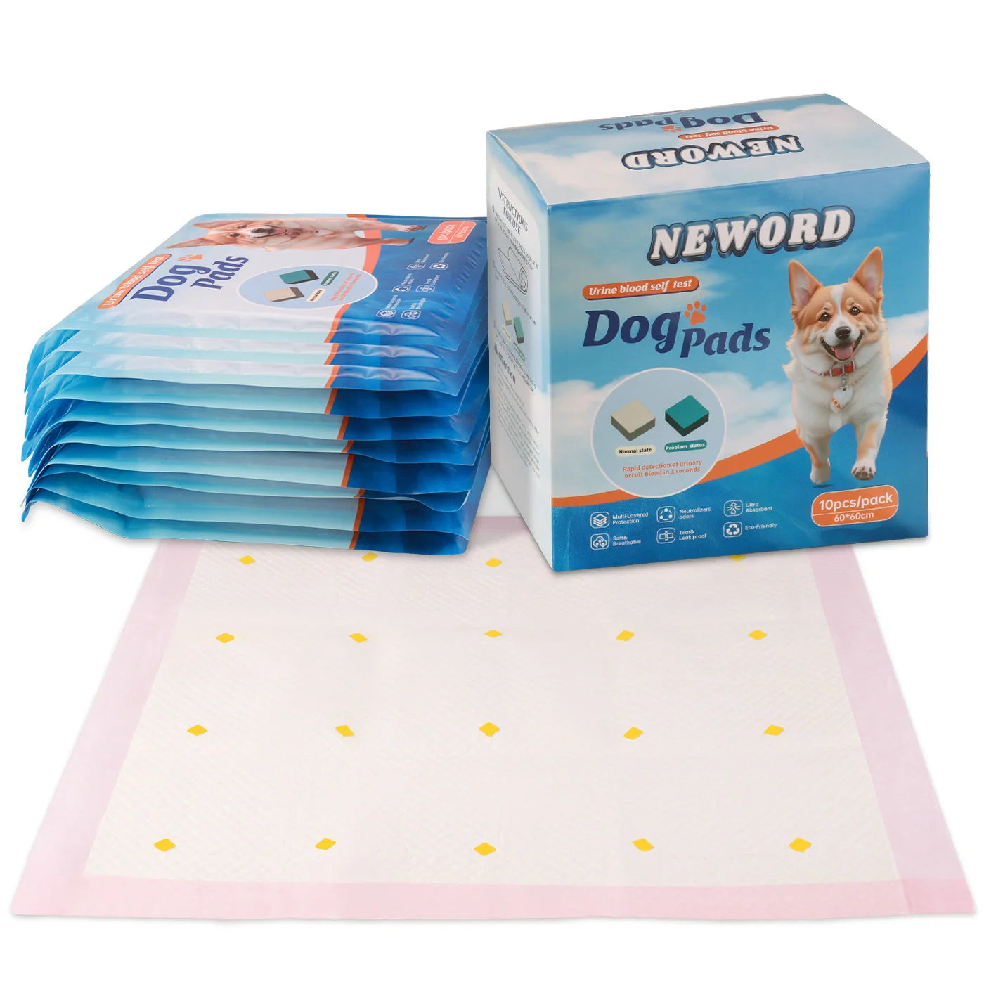 Advanced Dog Detection Urine Pads, 10-Pack for clean and convenient pet training