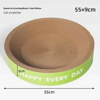 Green round cat nest with integrated scratching surfaces, 50cm diameter and 55cm height