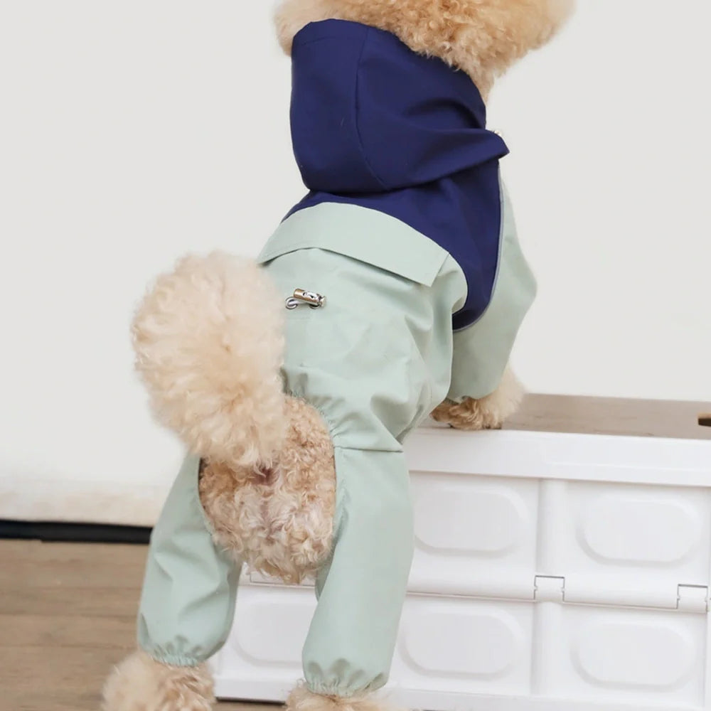 British style waterproof polyester dog jacket for small medium breeds in multiple colours