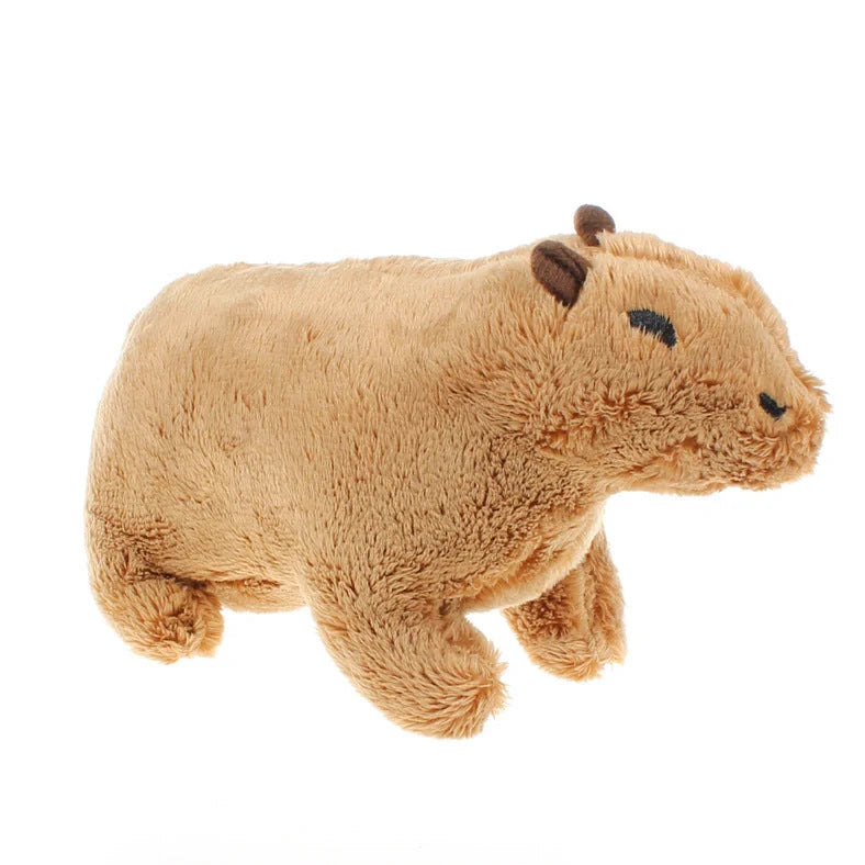 Capybara plush toy with super soft short plush fabric in blue, grey, pink, and brown colour options