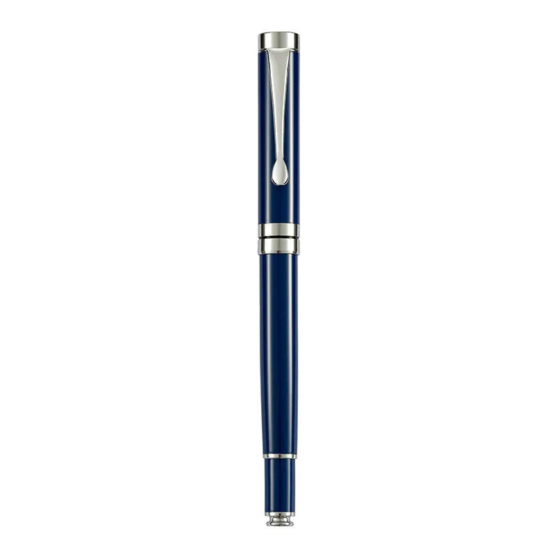 Metal fountain pen showing multiple colour options with gold and silver clips for calligraphy practice