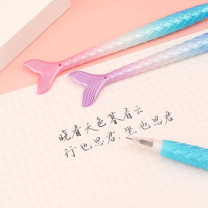 Mermaid cartoon gel pen with 0.38mm needle tip in random colour variation