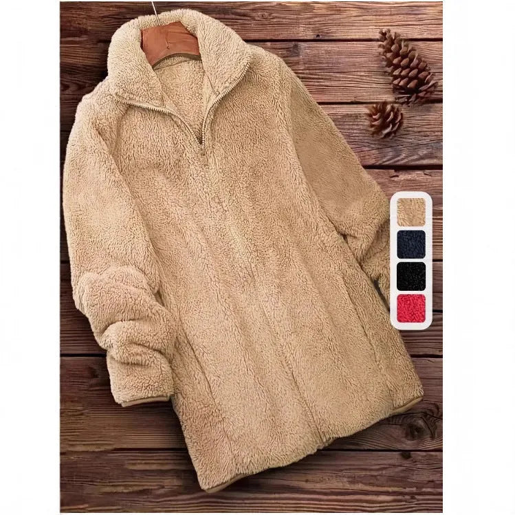 Double-sided fleece jacket in black, navy blue, or khaki colour options.