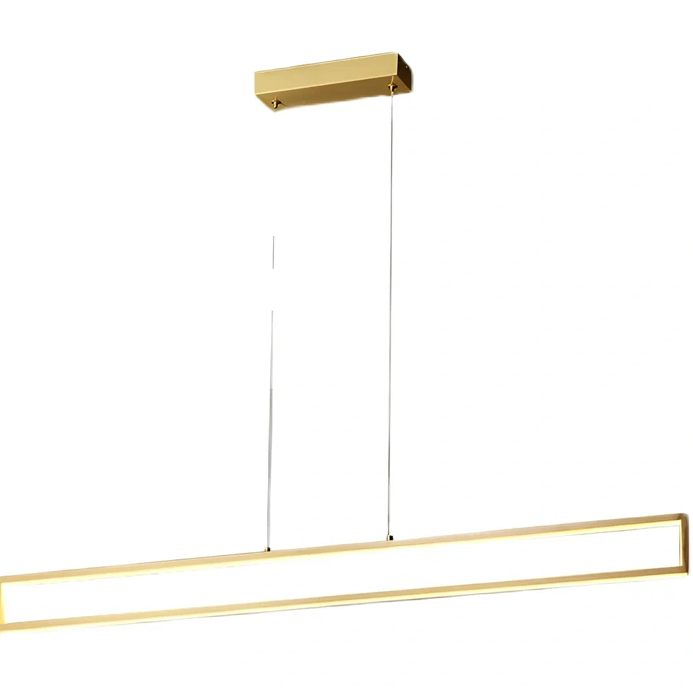 Copper LED chandelier with two-colour lighting for medium rooms