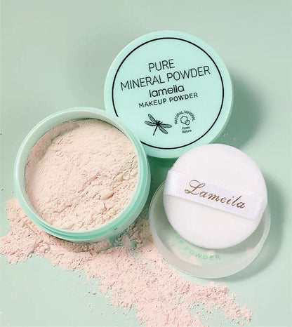 LaMeiLa Loose Powder in ivory, brighten skin, and natural color shades for oil control and natural finish