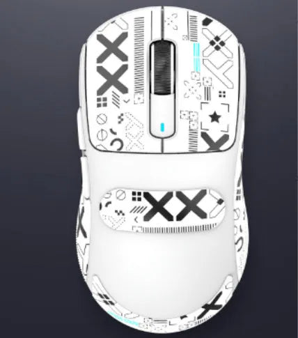 Wired wireless Bluetooth three-mode rechargeable mouse in black, white, lavender, red, or orange with antislip tape options