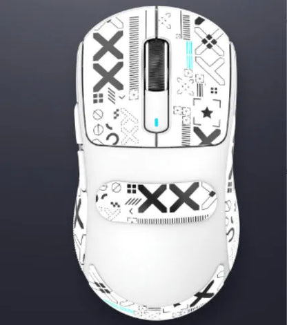Wired wireless Bluetooth three-mode rechargeable mouse in black, white, lavender, red, or orange with antislip tape options
