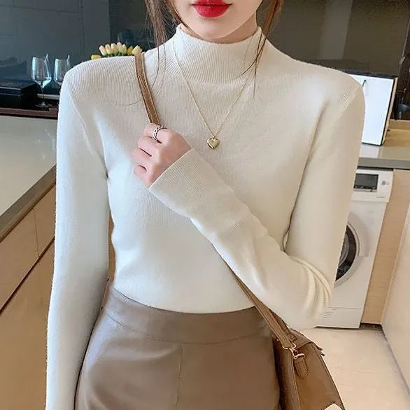 Slim fit long sleeve viscose shirt in Apricot colour with 50cm length and regular sleeves for layering