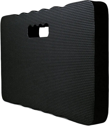 A plastic garden kneeler pad hassock in one of five colours: black, blue, grey, rose red, or yellow.