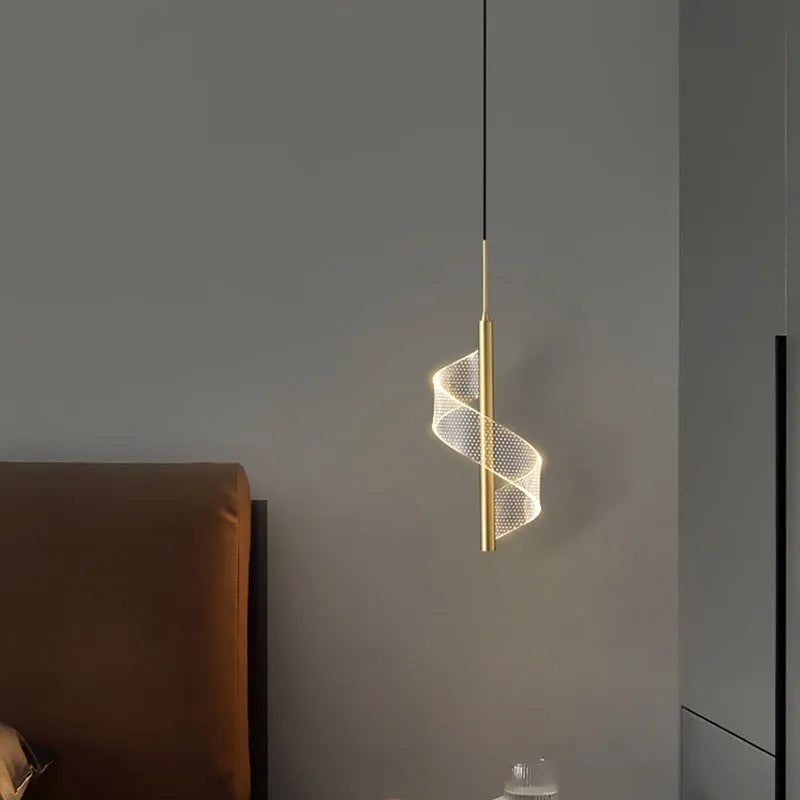 Copper Minimalist Small Pendant Light 4W Tri Colour Dimming 400mm Ceiling Droplight for Corridor Living Room Bedroom Study Dining Room Hotel Room Exhibition Hall 220V